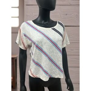 Lou & Grey Cropped Tee‎ Striped Cotton Size S